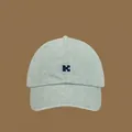 Mint green washed cotton children's baseball cap with embroidered logo and curved brim - Adjustable Circ (56-58cm) / Washed Denim Blue