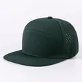 Stilvolle dunkelgrüne Hip-Hop-Baseballkappe mit flacher Krempe und Netzpaneelen - Verstellbar / Dunkelgrün