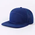 Atmungsaktive blaue Hip-Hop Baseballkappe mit flachem Schirm und Belüftungslöchern - Verstellbar / Saphirblau