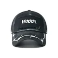 Hochwertige schwarze High-Street-Baseballkappe mit LOXXY-Stickerei und Stacheldraht - Schwarz