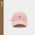 Damen-Baseballkappe in Rosa, weiches Oberteil mit B-Stickerei für den Sonnenschutz - Softtop Gstickter Buchstabenstil / Rosa