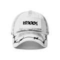 Weiße Baseballkappe im High-Street-Stil mit LCXXX-Stickerei und Stacheldraht-Design - Weiß
