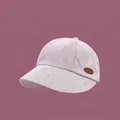 Casquette de baseball violet clair pour bébé avec un écusson décoratif en cuir mode - Rose