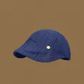 Béret casquette plate en jean bleu marine pour femme avec accent métal - Bleu marine