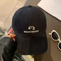 Hochwertige schwarze Baumwoll-Baseballkappe mit HELLO DAYOFF Stickerei für Damen - Schwarz
