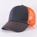 Cappello trucker in rete grigio e arancione, berretto da baseball traspirante e casual. - Regolabile / Grigio Arancione