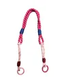 Close-up detail of the durable braided texture and pink engraved rings on the strap - Red White Utility Style / Red White Double Rope (4)