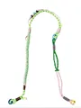 Detailed view of multicolor braided adjustable crossbody lanyard for phone - Colorful Beaded Style / Multicolored Patchwork (5)