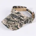 Camouflage polyester sun visor hat with adjustable velcro strap for outdoor use - Adjustable / Khaki