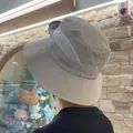 Chapeau de soleil d'extérieur en maille respirante gris clair à large bord - Kaki