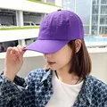 Lightweight quick-dry soft top baseball cap for women in purple, outdoor variant view - Purple