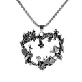 Detailed macro view of the intricate heart-shaped pendant with mushrooms and vines. - Mushroom Heart Style (A-2774)