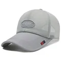 Berretto da baseball in rete traspirante grigio da uomo, cappello estivo leggero. - Grigio