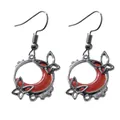 Gothic blood moon crescent earrings with butterfly charms for cool girl style - Butterfly Frame Red Moon (C-767)