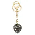 Detail showing the sparkling rhinestone pavé on the strawberry keychain. - Black (5)