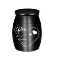 Black stainless steel cremation urn for pet ashes with Forever Remembered design - 30*40mm / Black