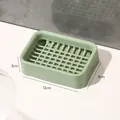 Modern light green double-layer draining soap dish made of plastic, dimensions 12x8x3cm - 12*8.2*3.3cm / Nordic Green