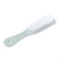 Durable plastic laundry shoe brush with stiff white bristles in a pale green finish - Plain Blue