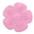Durable pink flower-shaped silicone drain cover and hair catcher for kitchen sinks - 15.5*15.5cm / Pink
