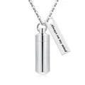 Elegante collana urna per animali in argento con ciondolo inciso Always on my mind - Always on my mind / 38x11mm / Argento
