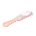 Pink plastic cleaning brush with hard white bristles for laundry and shoes - Standard Pink