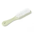 Durable plastic laundry brush with stiff white bristles and a mint green handle - Plain Green