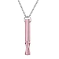 Polished rose gold yoga meditation whistle pendant necklace for mindfulness and breathing - Cylindrical Whistle Pendant / Rose Gold