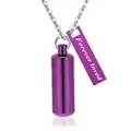 Elegante collana urna per animali viola con targhetta incisa Forever loved lusso. - Forever Loved / 38x11mm / Viola