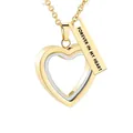 Gold stainless steel heart cremation necklace with Forever in My Heart bar tag engraving. - Gold Heart Pendant