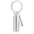 Polierter Edelstahl Urnen-Schlüsselanhänger in Silber mit Forever Loved Gravur - Forever Loved / 38*11MM / Silber