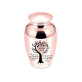 Miniature rose gold alloy cremation urn 40x30mm with tree of life and poem engraving - 65*45mm / Rose Gold