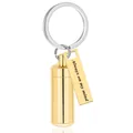 Golden stainless steel cylindrical urn keychain with engraved Always on my mind tag - Always on my mind / 38*11MM / Gold