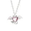 Sweet pink heart devil wing pendant necklace with silver chain for fashion girls - Devil Tail Heart Style (5)