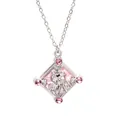 Sweet silver-toned necklace with pink rhinestone angel pendant for girls - Relief Angel Style (12)