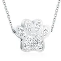 Sparkling silver stainless steel paw print cremation urn necklace for pet memorial - Silver Paw Print Pendant