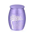 Urna conmemorativa de acero inoxidable púrpura con árbol de vida - Tarro de Urna Lavanda (30x40mm) / 30x40mm