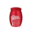 Pequeña urna conmemorativa roja para cenizas con grabado de árbol y poema emotivo - Urna Funeraria / 30x40mm / Rojo