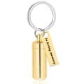 Golden stainless steel cylindrical urn memorial keychain with "In loving memory" tag - In Loving Memory / 38*11MM / Gold
