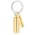 Gold stainless steel cylinder cremation urn keychain engraved with Forever in my heart - Forever In My Heart / 38*11MM / Gold
