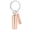Rose gold stainless steel cylinder cremation urn keychain with Forever in my heart tag - Forever In My Heart / 38*11MM / Rose Gold