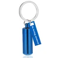 Blue cylindrical urn keychain with In loving memory tag for memorial keepsakes - In Loving Memory / 38*11MM / Blue
