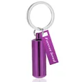 Purple stainless steel memorial urn keychain with 'Forever loved' engraved pendant tag - Forever Loved / 38*11MM / Purple