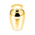 Elegant polished golden cremation urn for human or pet memorial ashes container - 65x45mm / Gold