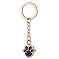 Llavero de urna para cenizas de mascota en acero inoxidable oro rosa con diseño de huella - Colgante de Huella de Pata Oro Rosa