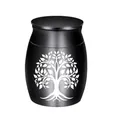 Small black aluminum tree of life cremation urn for pet ashes memorial keepsake. - 30x40mm / Black Urn (30x40mm)