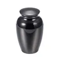 Elegant black metallic memorial cremation urn for human ashes or pet hair memorials - 65x45mm / Black