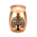 Rose gold aluminum alloy cremation urn with engraved Tree of Life for pet ashes - 30x40mm / Rose Gold Urn (30x40mm)