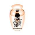 Rose gold aluminum pet cremation urn with cowboy rodeo memorial design - 65x45mm / Rose Gold Jar 65x45mm