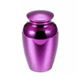 Small purple metallic cremation urn jar for human or pet ashes memorial keepsake - 65x45mm / Purple