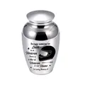 Polished silver small memorial cremation urn for human or pet ashes with helmet design - Silver Jar 65x45mm